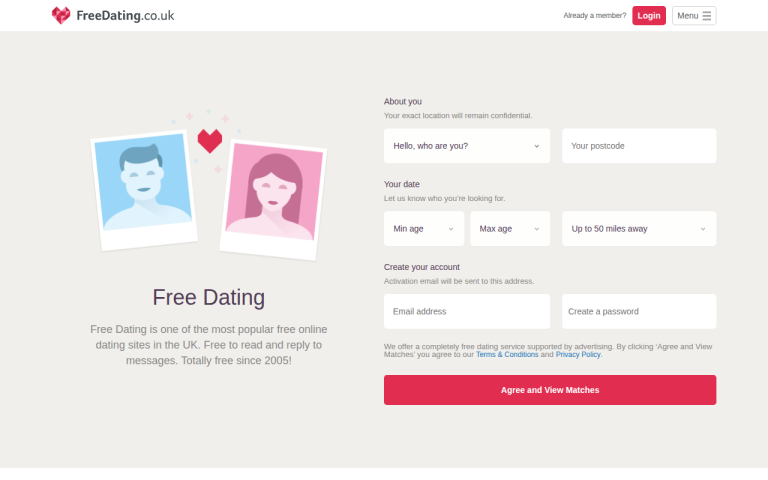 freedating.co.uk Reviews & Reviews Website Screenshot
