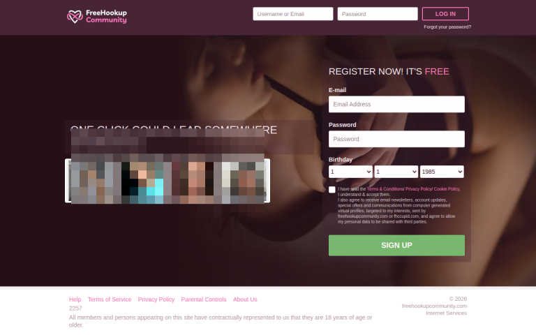 freehookupcommunity.com Reviews & Reviews Website Screenshot
