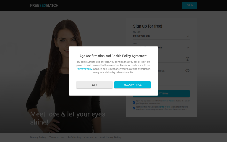 freesexmatch.com Reviews & Reviews Website Screenshot