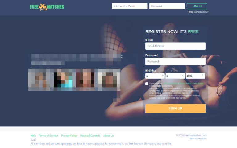 freexxxmatches.com Reviews & Reviews Website Screenshot
