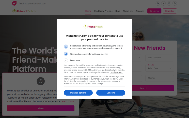 friendmatch.com Reviews & Reviews Website Screenshot
