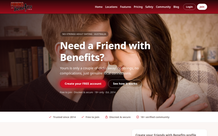 friendswithbenefits.com.au Reviews & Reviews Website Screenshot