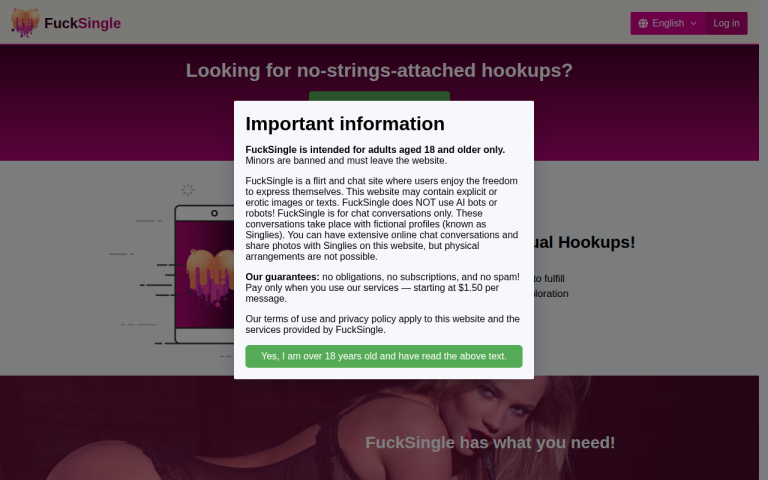 fucksingle.com Reviews & Reviews Website Screenshot