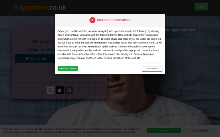 gaypartner.co.uk Reviews & Reviews Website Screenshot