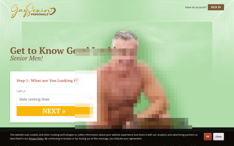 gayseniorpersonals.com Reviews & Reviews Website Screenshot