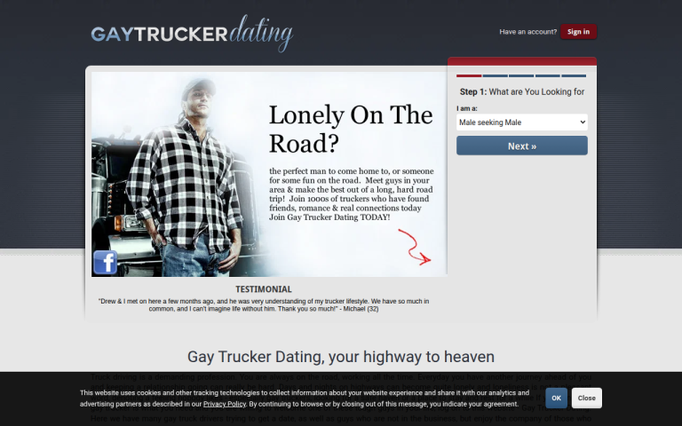 gaytruckerdating.com Reviews & Reviews Website Screenshot