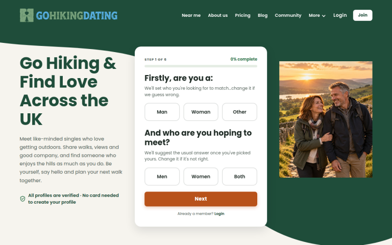 gohikingdating.com Reviews & Reviews Website Screenshot