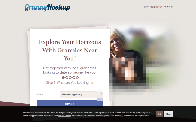 grannyhookup.com Reviews & Reviews Website Screenshot