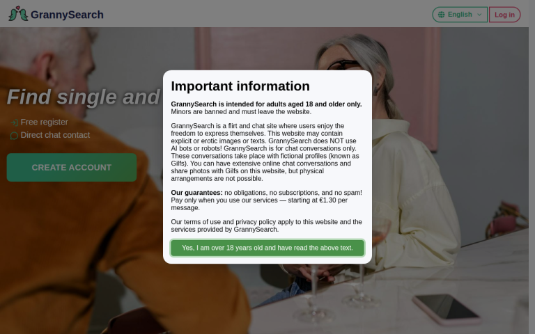 grannysearch.com Reviews & Reviews Website Screenshot
