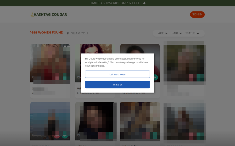 hashtag-cougar.com Reviews & Reviews Website Screenshot