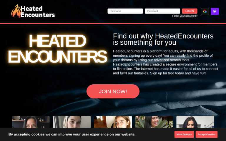 heatedencounters.com Reviews & Reviews Website Screenshot