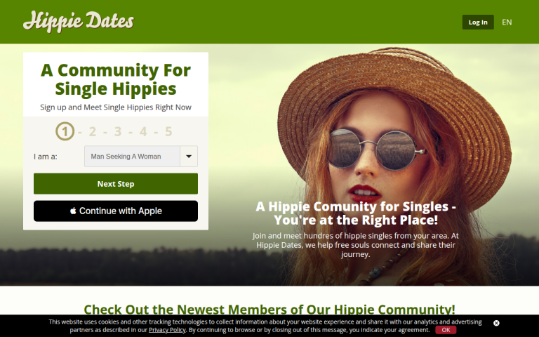 hippiedates.com Reviews & Reviews Website Screenshot