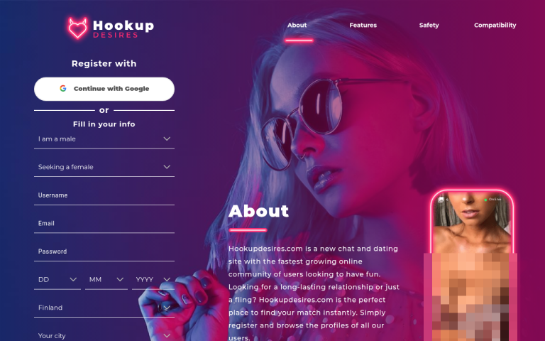 hookupdesires.com Reviews & Reviews Website Screenshot