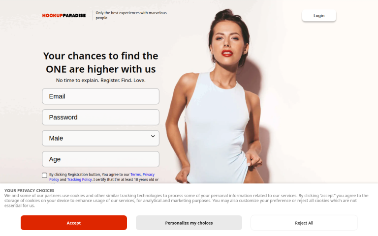 hookupparadise.com Reviews & Reviews Website Screenshot