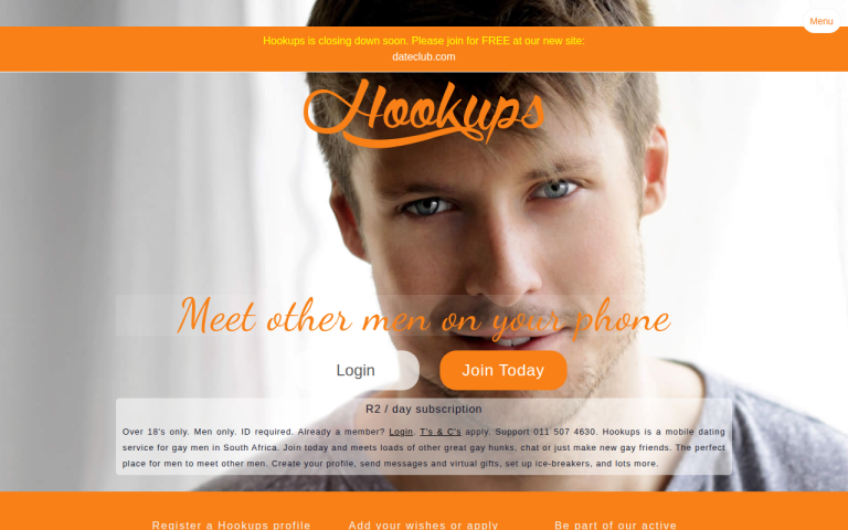 hookups.co.za Reviews & Reviews Website Screenshot