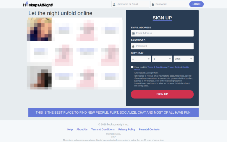hookupsatnight.com Reviews & Reviews Website Screenshot