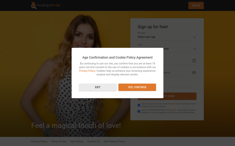 hookupsfinder.com Reviews & Reviews Website Screenshot