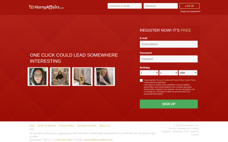 hornyaffairs.com Reviews & Reviews Website Screenshot