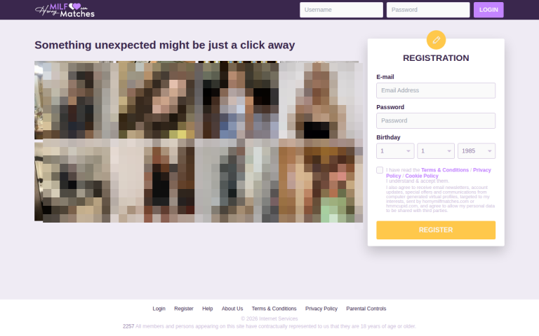 hornymilfmatches.com Reviews & Reviews Website Screenshot