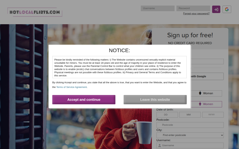 hotlocalflirts.com Reviews & Reviews Website Screenshot