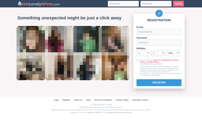 hotlonelywives.com Reviews & Reviews Website Screenshot