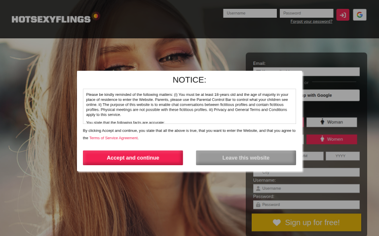 hotsexyflings.com Reviews & Reviews Website Screenshot