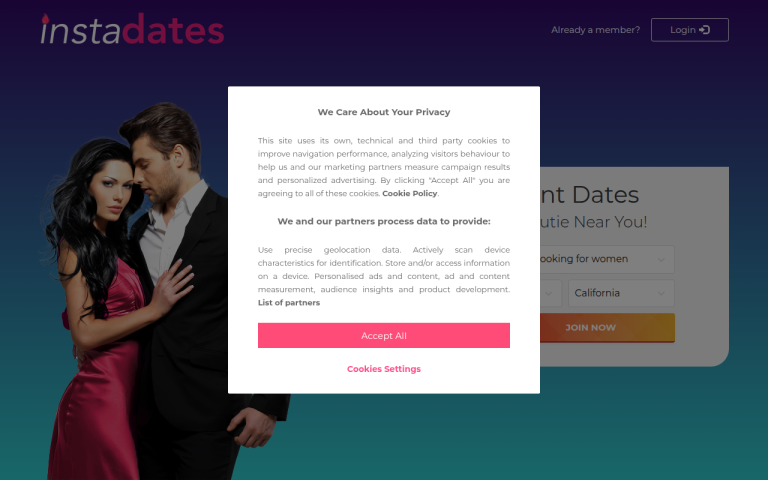 instadates.net Reviews & Reviews Website Screenshot