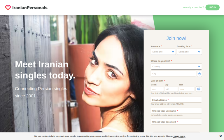 iranianpersonals.com Reviews & Reviews Website Screenshot