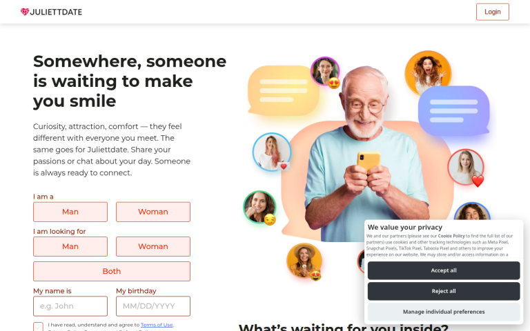 juliettdate.com Reviews & Reviews Website Screenshot