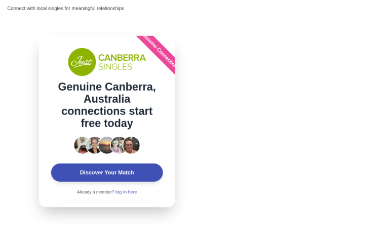justcanberrasingles.com Reviews & Reviews Website Screenshot