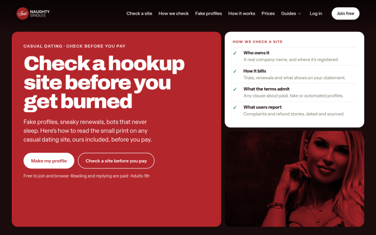 justnaughtysingles.com Reviews & Reviews Website Screenshot