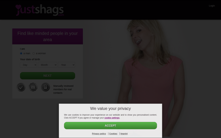 justshags.com Reviews & Reviews Website Screenshot