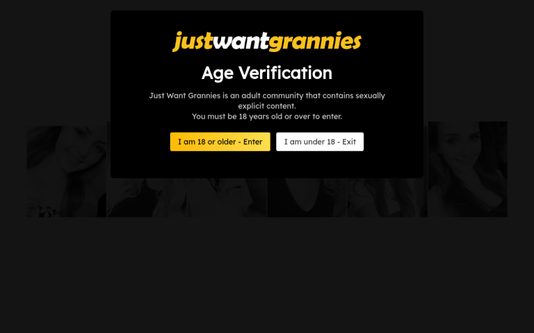 justwantgrannies.com Reviews & Reviews Website Screenshot