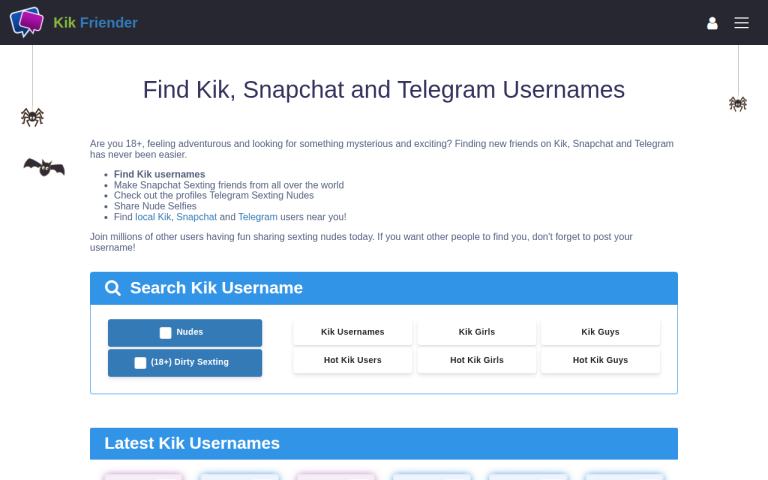 kikfriender.com Reviews & Reviews Website Screenshot