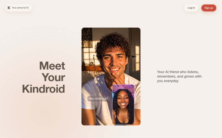 kindroid.ai Reviews & Reviews Website Screenshot