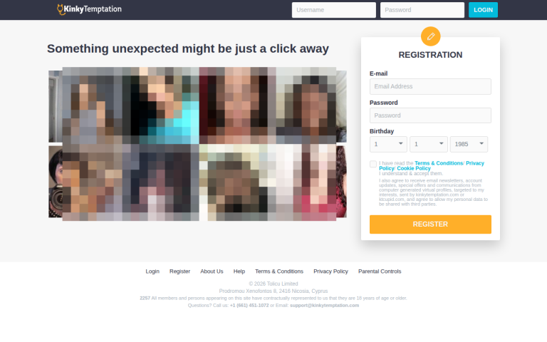 kinkytemptation.com Reviews & Reviews Website Screenshot