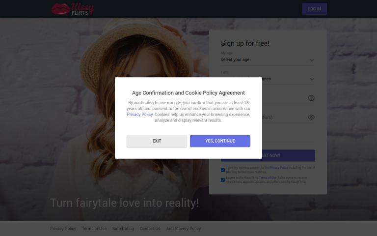 kissyflirts.com Reviews & Reviews Website Screenshot