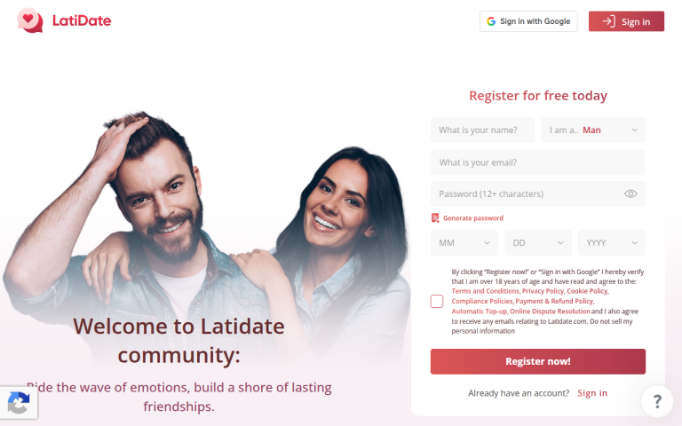 latidate.com Reviews & Reviews Website Screenshot