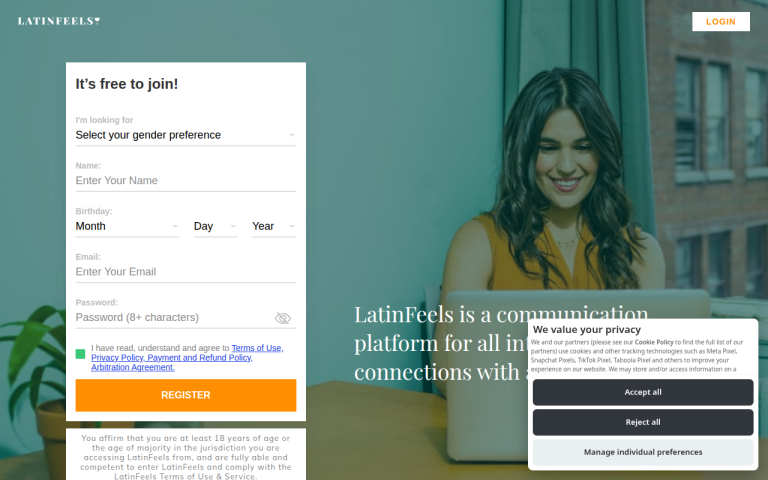 latinfeels.com Reviews & Reviews Website Screenshot