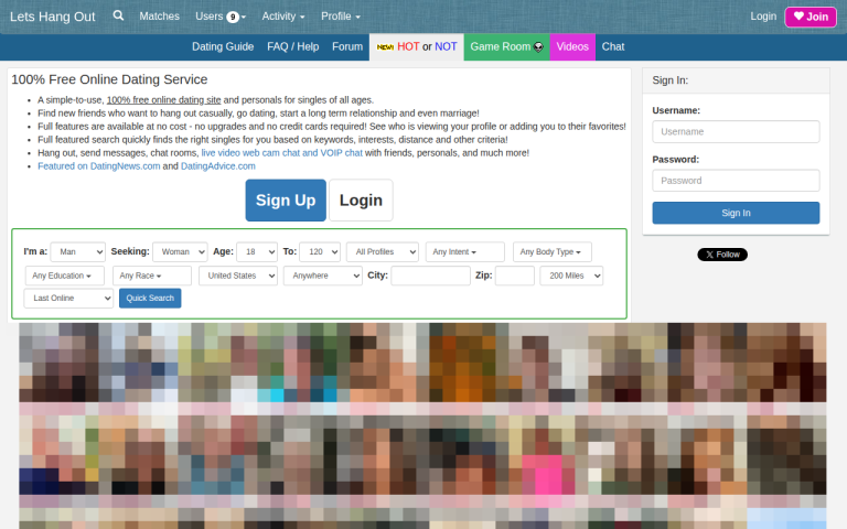 letshangout.com Reviews & Reviews Website Screenshot