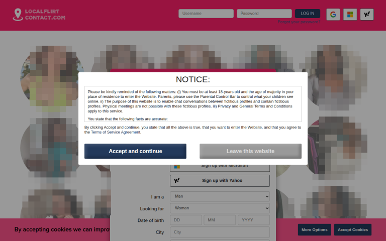 localflirtcontact.com Reviews & Reviews Website Screenshot