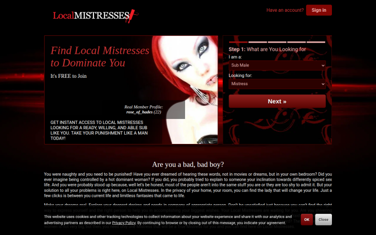 localmistresses.com Reviews & Reviews Website Screenshot