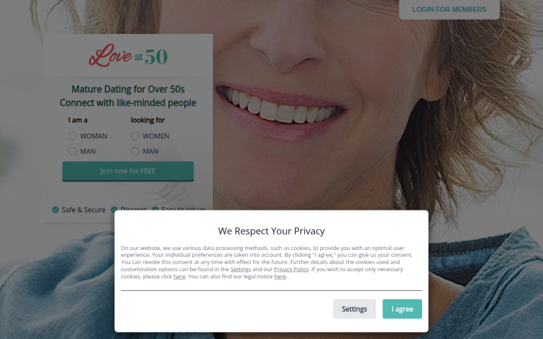 loveat50.co.uk Reviews & Reviews Website Screenshot