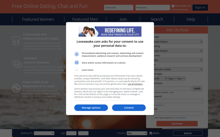loveawake.com Reviews & Reviews Website Screenshot