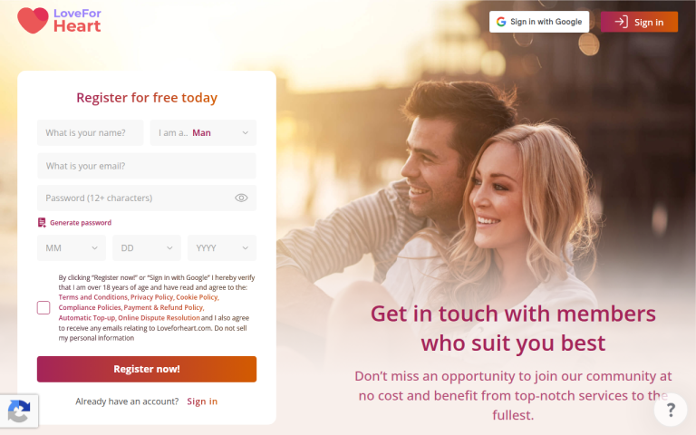 loveforheart.com Reviews & Reviews Website Screenshot