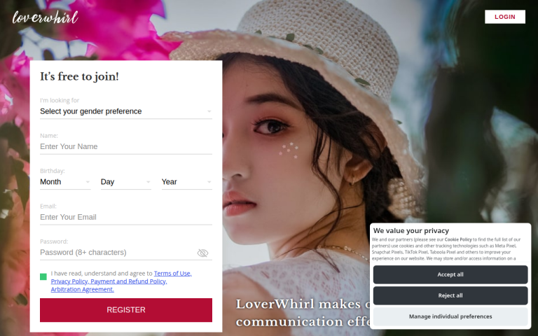 loverwhirl.com Reviews & Reviews Website Screenshot