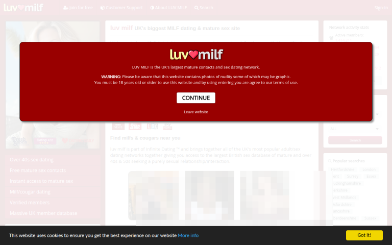 luvmilf.com Reviews & Reviews Website Screenshot