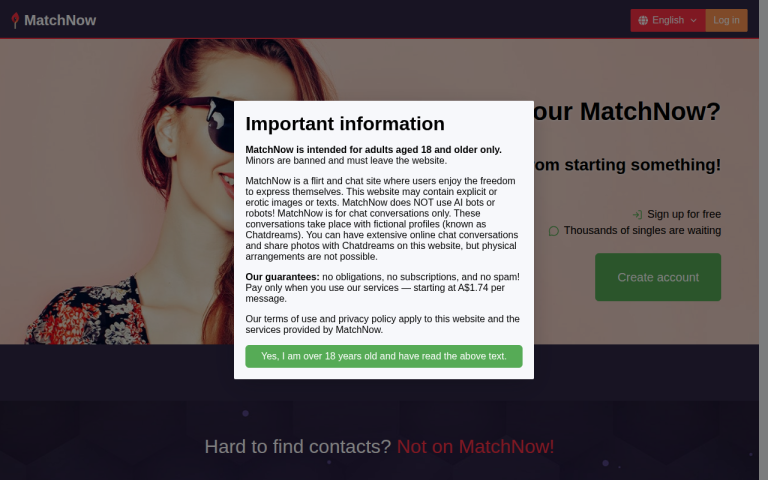 matchnow.net Reviews & Reviews Website Screenshot