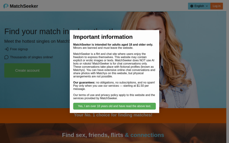 matchseeker.us Reviews & Reviews Website Screenshot