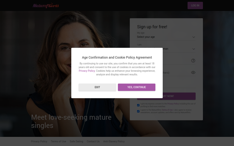 matureflirts.com Reviews & Reviews Website Screenshot